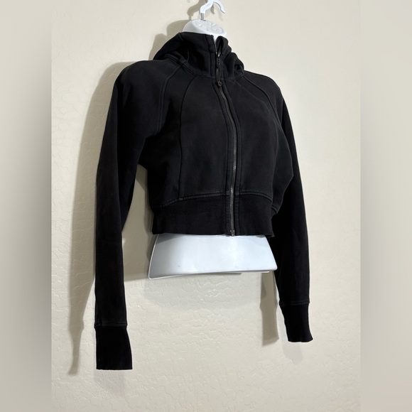 Lululemon Scuba Full-Zip Cropped Hoodie Black Size 2 - Picture 2 of 5